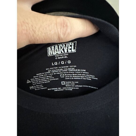 Marvel Deadpool Men's Black Long Sleeve Graphic Shirt, graphic tee, long sleeve‎ - Picture 4 of 6